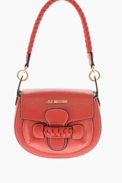 LOVE Borsa Saddle in Ecopelle con Dettagli Intrecciati>Moschino New