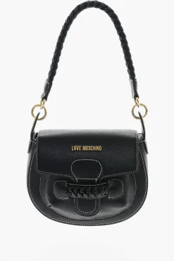 LOVE Borsa Saddle in Ecopelle con Dettagli Intrecciati>Moschino Fashion