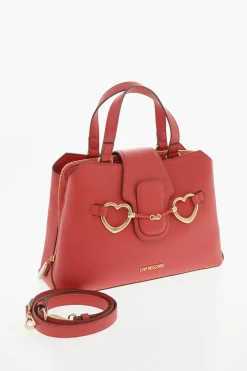 LOVE Borsa Tote in Ecopelle Martellata con Morsetto Frontale Dorato></noscript>Moschino Outlet
