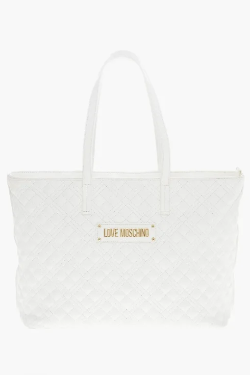 LOVE Borsa Tote in Ecopelle Trapuntata con Logo in Metallo>Moschino Discount