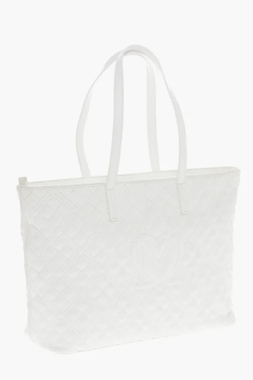 LOVE Borsa Tote in Ecopelle Trapuntata con Logo in Metallo>Moschino Discount