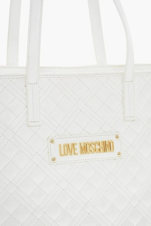 LOVE Borsa Tote in Ecopelle Trapuntata con Logo in Metallo>Moschino Discount