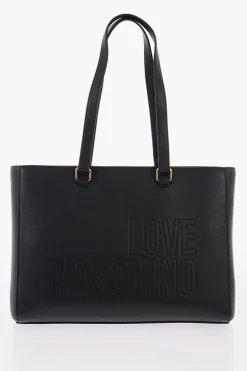 Fashion LOVE Borsa Tote in Ecopelle con Dettagli Dorati Donna Borse A Mano
