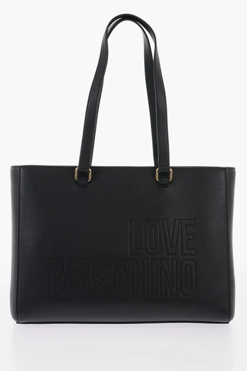 Fashion LOVE Borsa Tote in Ecopelle con Dettagli Dorati Donna Borse A Mano