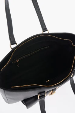Fashion LOVE Borsa Tote in Ecopelle con Dettagli Dorati Donna Borse A Mano
