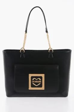 LOVE Borsa Tote in Ecopelle con Dettagli Dorati>Moschino Online
