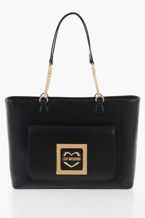 LOVE Borsa Tote in Ecopelle con Dettagli Dorati>Moschino Online