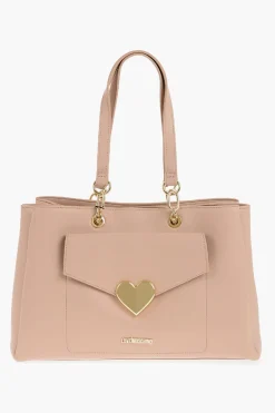 LOVE Borsa Tote in Ecopelle con Cuore Dorato>Moschino Clearance