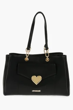 LOVE Borsa Tote in Ecopelle con Cuore Dorato>Moschino New