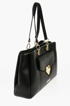 LOVE Borsa Tote in Ecopelle con Cuore Dorato>Moschino New