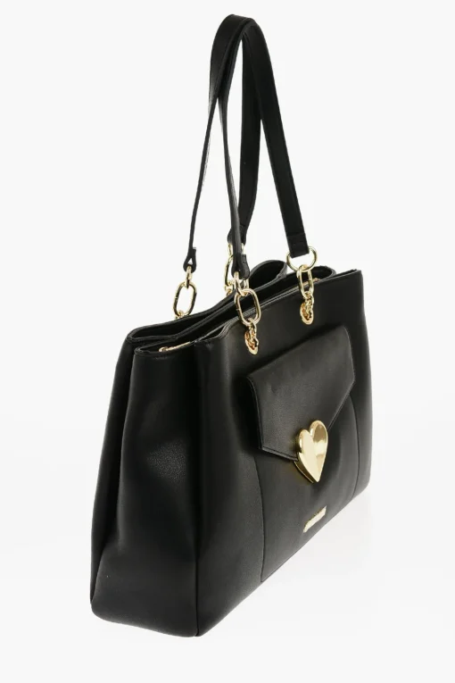 LOVE Borsa Tote in Ecopelle con Cuore Dorato>Moschino New