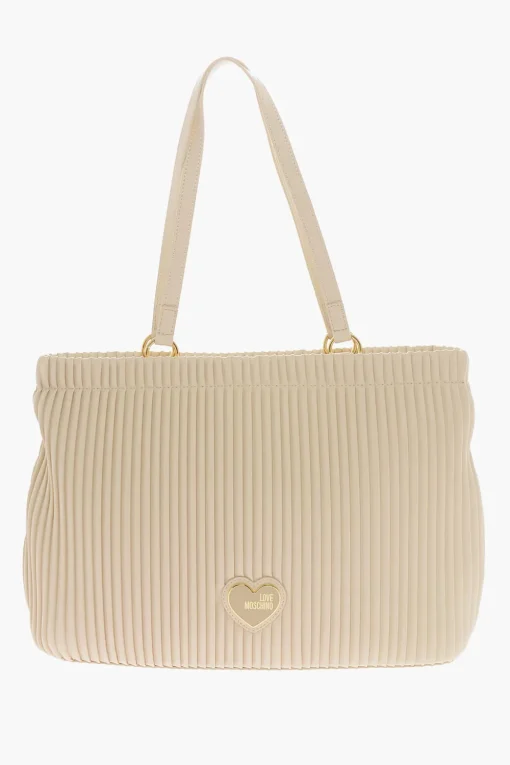 Discount LOVE Borsa Tote in Pelle Vegan Plissettata Donna Borse A Spalla