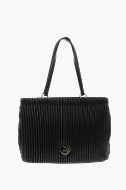Hot LOVE Borsa Tote in Pelle Vegan Plissettata Donna Borse A Spalla