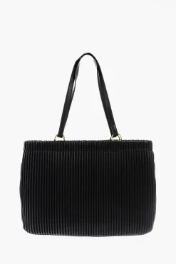 Hot LOVE Borsa Tote in Pelle Vegan Plissettata Donna Borse A Spalla