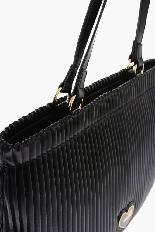 Hot LOVE Borsa Tote in Pelle Vegan Plissettata Donna Borse A Spalla