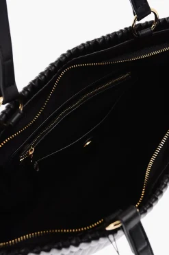 Hot LOVE Borsa Tote in Pelle Vegan Plissettata Donna Borse A Spalla