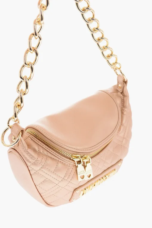 LOVE Borsa Trapuntata in Ecopelle Shiny con Catena D'oro>Moschino New