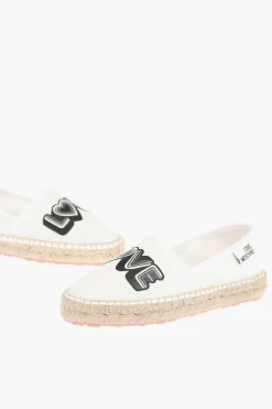 LOVE espadrillas in rete con stampa logo e suola in raffia>Moschino Clearance