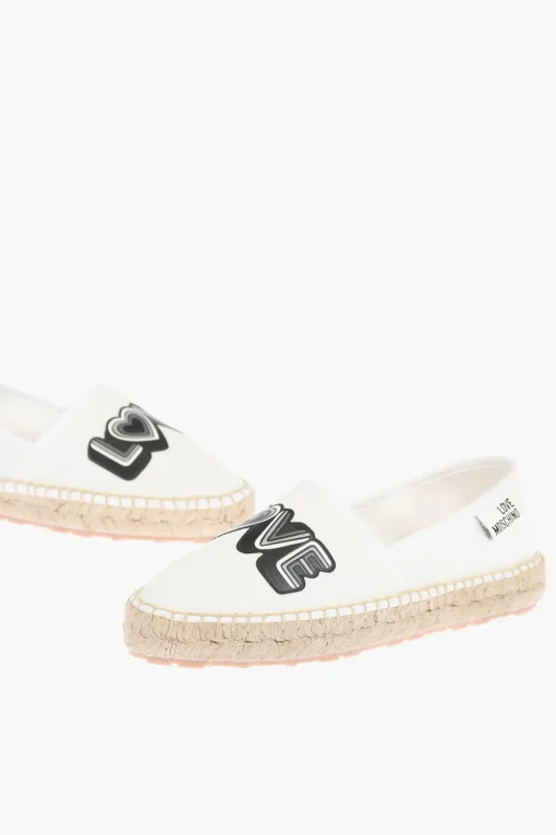 LOVE espadrillas in rete con stampa logo e suola in raffia>Moschino Clearance