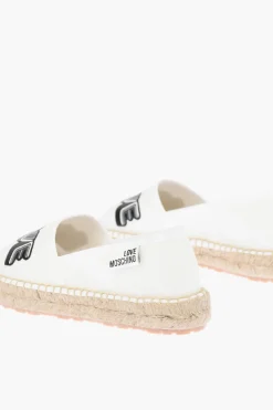 LOVE espadrillas in rete con stampa logo e suola in raffia>Moschino Clearance