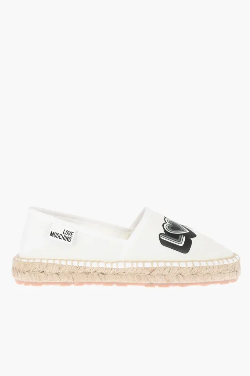 LOVE espadrillas in rete con stampa logo e suola in raffia>Moschino Clearance