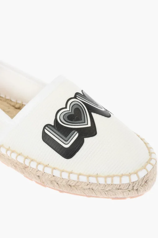 LOVE espadrillas in rete con stampa logo e suola in raffia>Moschino Clearance