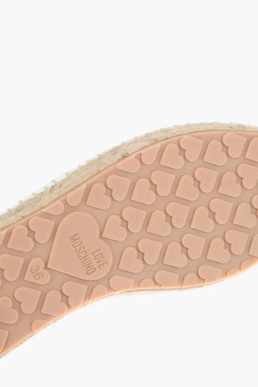 LOVE espadrillas in rete con stampa logo e suola in raffia>Moschino Clearance
