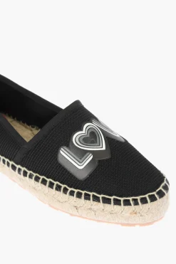 LOVE espadrillas in rete con stampa logo e suola in raffia></noscript>Moschino Fashion