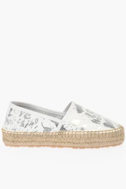 Discount LOVE Espadrillas Platform SPLASH in Pelle con Logo 4cm Donna Ballerine|Scarpe Basse