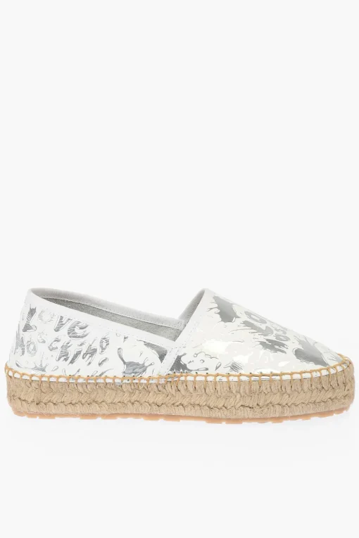Discount LOVE Espadrillas Platform SPLASH in Pelle con Logo 4cm Donna Ballerine|Scarpe Basse