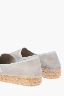 Clearance LOVE Espadrillas Platform in Crosta di Pelle Scamosciata con Dettaglio Ricamo4cm Donna Ballerine|Scarpe Basse