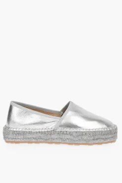 Fashion LOVE Espadrillas Platform in Pelle Laminata con Logo Inciso 4cm Donna Ballerine|Scarpe Basse