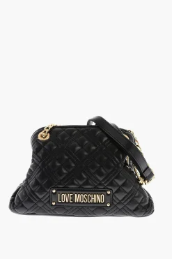 LOVE Mini Borsa a Mano Trapuntata con Logo Dorato>Moschino Outlet