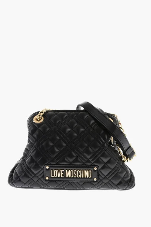 LOVE Mini Borsa a Mano Trapuntata con Logo Dorato>Moschino Outlet