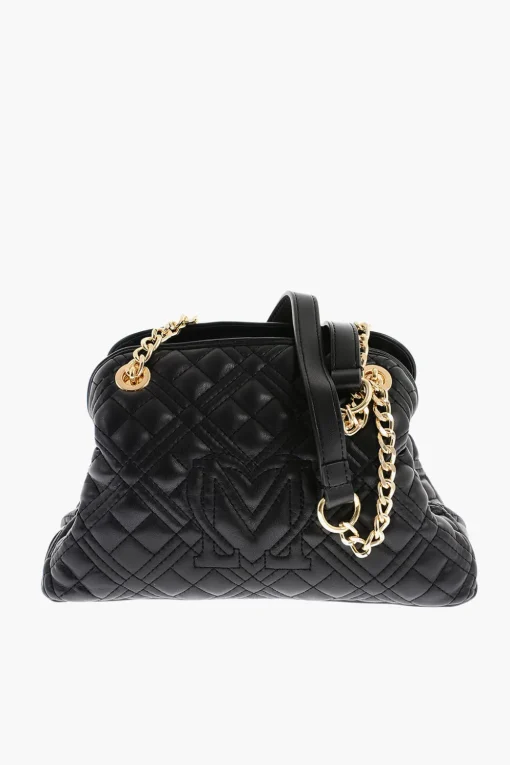 LOVE Mini Borsa a Mano Trapuntata con Logo Dorato>Moschino Outlet