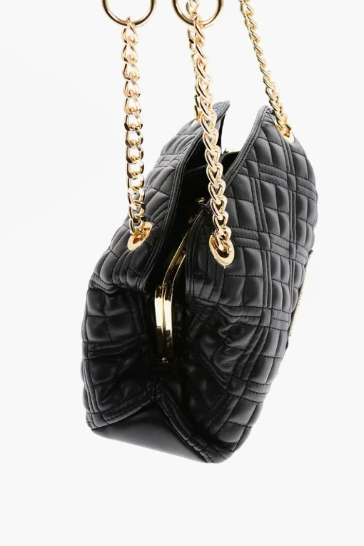 LOVE Mini Borsa a Mano Trapuntata con Logo Dorato>Moschino Outlet