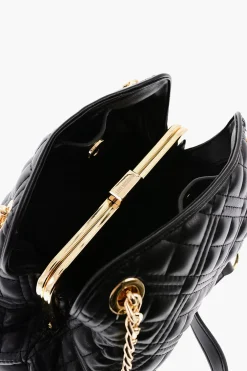 LOVE Mini Borsa a Mano Trapuntata con Logo Dorato></noscript>Moschino Outlet