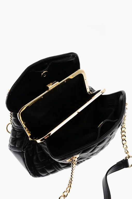 LOVE Mini Borsa a Mano Trapuntata con Logo Dorato>Moschino Outlet