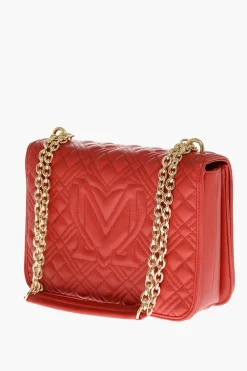 Hot LOVE MOCHINO Borsa a Spalla Trapuntata in Ecopelle con Logo LM Sul Retro Donna Borse A Spalla