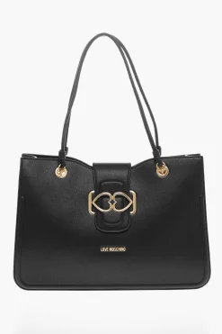 LOVE Borsa Tote in Ecopelle con Chiusura Dorata>Moschino Online