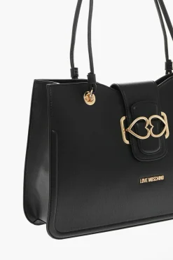 LOVE Borsa Tote in Ecopelle con Chiusura Dorata></noscript>Moschino Online
