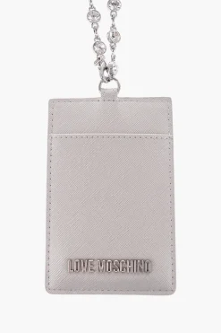 LOVE Portacarte in Ecopelle Saffiano con Catena Gioiello>Moschino Sale