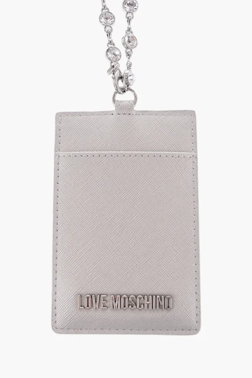 LOVE Portacarte in Ecopelle Saffiano con Catena Gioiello>Moschino Sale