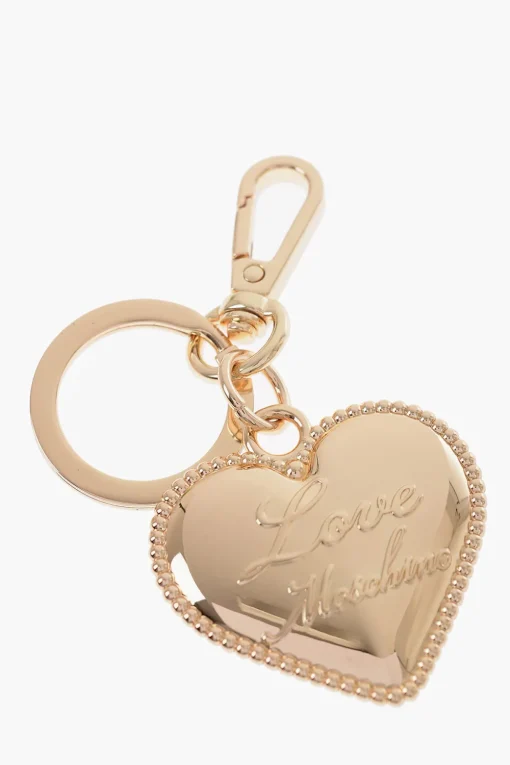 LOVE Portachiavi Dorato con Charm a Forma di Cuore>Moschino Fashion