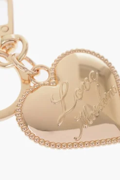 LOVE Portachiavi Dorato con Charm a Forma di Cuore>Moschino Fashion