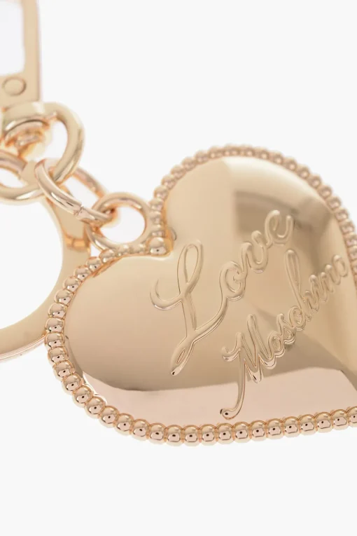 LOVE Portachiavi Dorato con Charm a Forma di Cuore>Moschino Fashion
