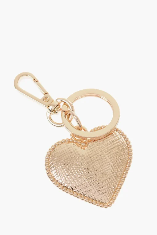LOVE Portachiavi Dorato con Charm a Forma di Cuore>Moschino Fashion