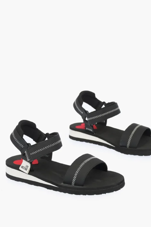 LOVE sandali EVA30 con motivo a zigzag e chiusura in velcro>Moschino Online