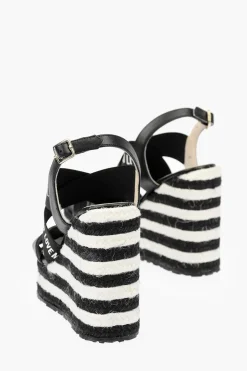 LOVE Sandali in Corda in Pelle Con Logo 12cm>Moschino Hot