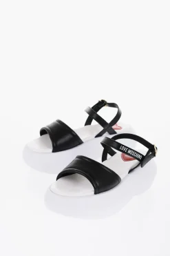 LOVE Sandali in Pelle con Suola Platform 6cm>Moschino Fashion